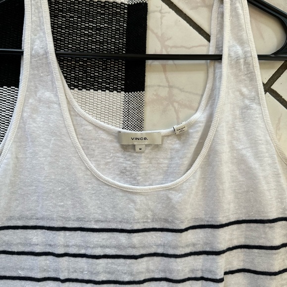 Vince White and Black Striped Tank Top - Picture 3 of 7